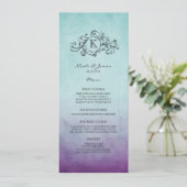 Menu Russe Turquoise et Purple Bohemian Mariage Me (Debout devant)