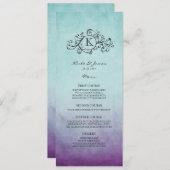 Menu Russe Turquoise et Purple Bohemian Mariage Me (Devant / Derrière)