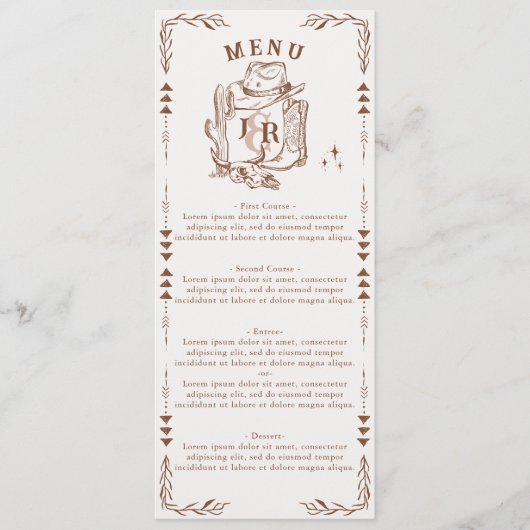 Menu Russe Western Ranch Farm Grange Cowboy Bottes (Devant)