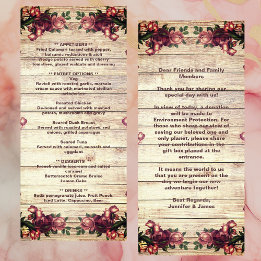 Menu Russe Woodland Rose Bourgogne Mariage campagnard