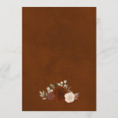 Menu Rust Orange Automne Floral Élégant Mariage Boho (Dos)