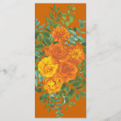 Menu Rust Orange Mariage Vintage Floral (Dos)