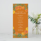 Menu Rust Orange Mariage Vintage Floral (Debout devant)