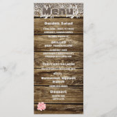 Menu Rustic Barn Wood & Lace Wedding (Voorkant)