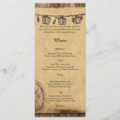 Menu Rustic Barn Wood Lantern Wedding (Voorkant)