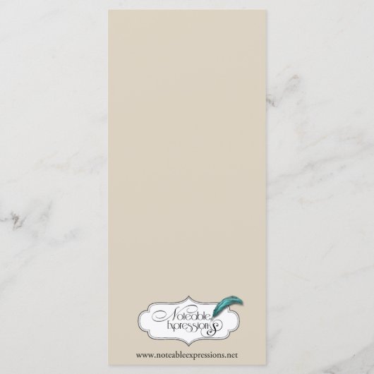 Menu Rustic Birch Trees and Deer Mariage (Dos)