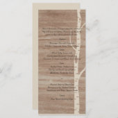 Menu Rustic Birch Trees and Deer Mariage (Devant / Derrière)