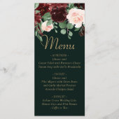 Menu Rustic Bloom | Florale Terracotta et Marsala Rouge (Devant)