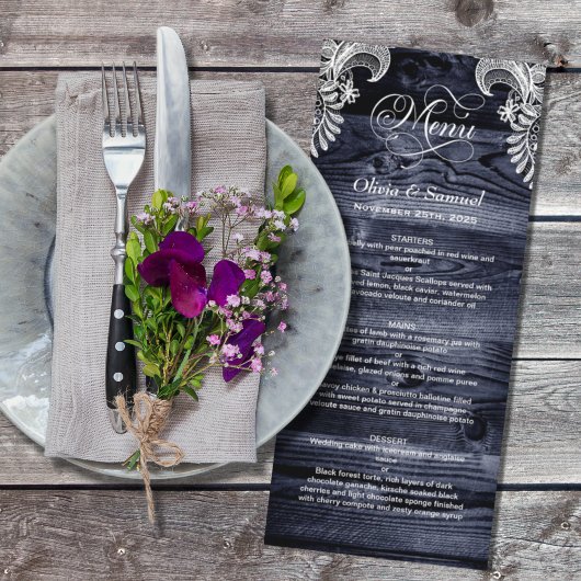 Menu Rustic Blue Wood