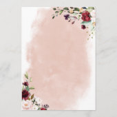 Menu Rustic Burgundy & Blush Pink Roses Wedding (Dos)