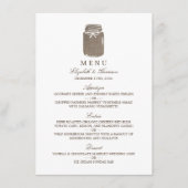 Menu Rustic Burlap Mason Jar Wedding (Voorkant)