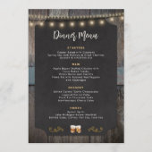 Menu Rustic Chefs Whiskey Shot Thématique 5x7 Diner Men (Devant)