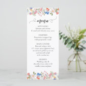 Menu Rustic Colorful Floral Wildflower Bridal Shower (Debout devant)