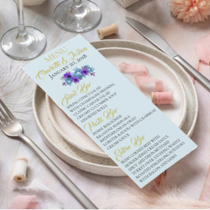 Menu Rustic Cottage Rose Mariage Suite douche Party