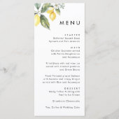 Menu Rustic Elegant Minimal Lemon Garden Wedding (Devant)