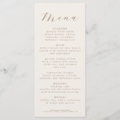 Menu Rustic Elegant Script Wedding Reception Dinner  (Devant)