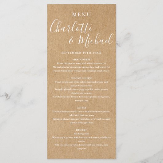 Menu Rustic Elegant Signature Mariage (Devant)