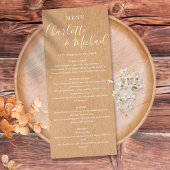 Menu Rustic Elegant Signature Mariage