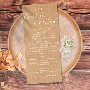 Menu Rustic Elegant Signature Wedding
