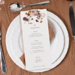 Menu Rustic Fall Boho Floral Dîner Mariage<br><div class="desc">Rustic Fall Boho Floral Dîner Mariage</div>