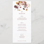 Menu Rustic Fall Boho Floral Dîner Mariage (Devant)