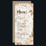 Menu Rustic Fall Floral Mariage<br><div class="desc">De belles cartes de menu pour compléter les réglages de votre table à votre mariage ou à la prochaine soirée de dîner disposent d'élégantes fleurs et feuilles de chute d'aquarelle et vos détails en lettrage chic. Assurez-vous de vérifier votre commande deux fois avant de l'ajouter à votre panier, car ce...</div>