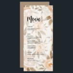 Menu Rustic Fall Floral Mariage<br><div class="desc">De belles cartes de menu pour compléter les réglages de votre table à votre mariage ou à la prochaine soirée de dîner disposent d'élégantes fleurs et feuilles de chute d'aquarelle et vos détails en lettrage chic. Assurez-vous de vérifier votre commande deux fois avant de l'ajouter à votre panier, car ce...</div>