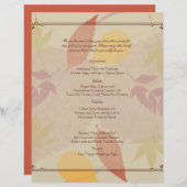 Menu Rustic Fall Leaves Wedding (Voorkant / Achterkant)