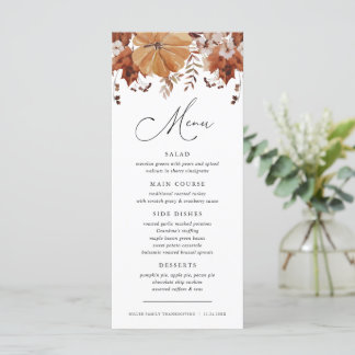 Menu Rustic Fall quitte le dîner de Thanksgiving Citrou