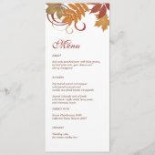 Menu Rustic Falling Feuille Dîner Mariage (Devant)