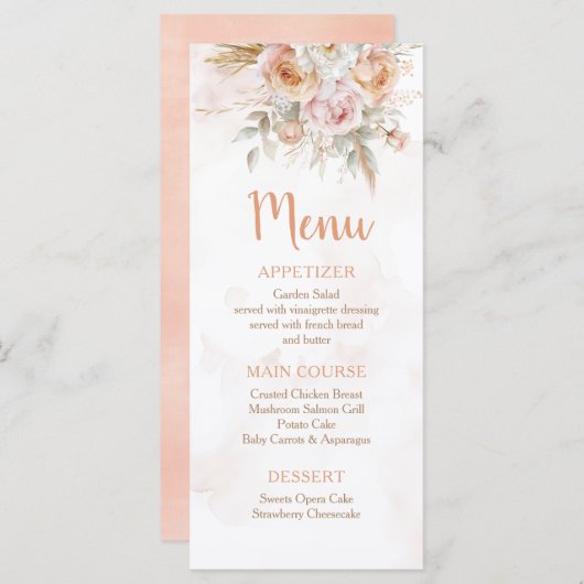 Menu Rustic Floral n'est-elle pas un anniversaire extra (Devant / Derrière)