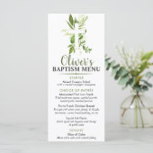Menu Rustic Greenery Cross Boy Baptism Custom Event (Debout devant)