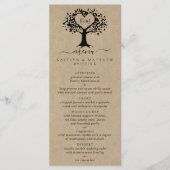 Menu Rustic Heart Tree Mariage Collection (Devant)