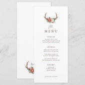 Menu Rustic Holiday Dinner Winter Wedding Table (Voorkant / Achterkant)