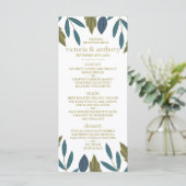 Menu Rustic Leaf Floral Mariage (Debout devant)