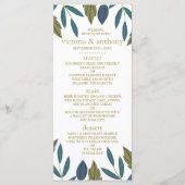 Menu Rustic Leaf Floral Mariage (Devant)