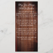 Menu Rustic Memorial 3 Photo Funeral Prayer Card (Dos)