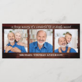 Menu Rustic Memorial 3 Photo Funeral Prayer Card (Devant)