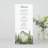 Menu Rustic Mountain Forest Evergreen Tree Wedding (Debout devant)