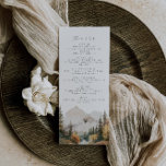 Menu Rustic Mountain Mariage<br><div class="desc">Il s'agit d'un menu sur le thème de la montagne avec une belle aquarelle scène de montagne et un élégant appariement de polices. Toutes les formulations et la plupart des polices sont modifiables sur ce modèle de tournesol rustique. Les seules couleurs qui ne sont pas modifiables sont les couleurs de...</div>