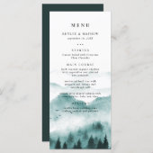 Menu Rustic Mountain Pine Mariage (Devant / Derrière)