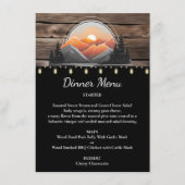 Menu Rustic Mountain Valley Forest Sunset Mariage (Devant)