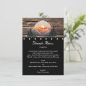 Menu Rustic Mountain Valley Forest Sunset Mariage (Debout devant)