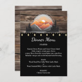 Menu Rustic Mountain Valley Forest Sunset Mariage (Devant / Derrière)