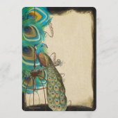 Menu Rustic Musical Peacock Birdcage Plumes romantiques (Dos)