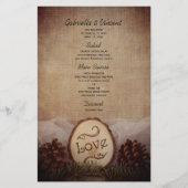 Menu Rustic Pines Woods Mariage (Devant)