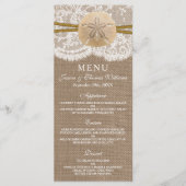 Menu Rustic Sand Dollar Mariage Collection (Devant)