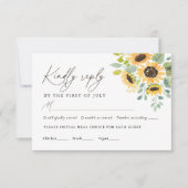 Menu Rustic Sunflower Wedding (Voorkant)