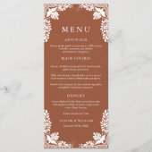 Menu Rustic Terracotta soirée mexicaine de mariage (Devant)