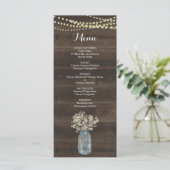 Menu Rustic voor bruiloft of andere speciale voorv (Staand voorkant)